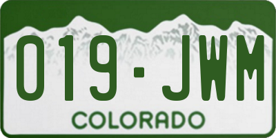 CO license plate 019JWM