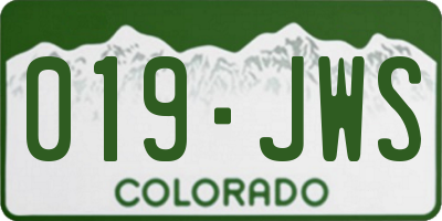 CO license plate 019JWS
