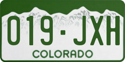 CO license plate 019JXH