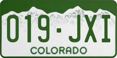 CO license plate 019JXI