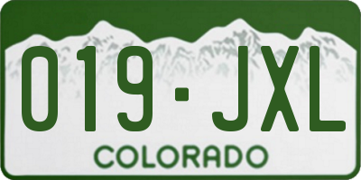 CO license plate 019JXL
