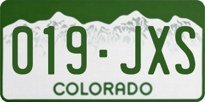 CO license plate 019JXS
