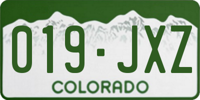 CO license plate 019JXZ