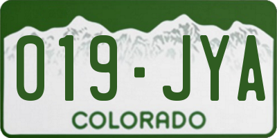 CO license plate 019JYA