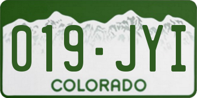 CO license plate 019JYI