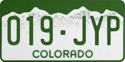 CO license plate 019JYP
