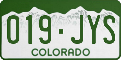 CO license plate 019JYS