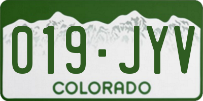 CO license plate 019JYV