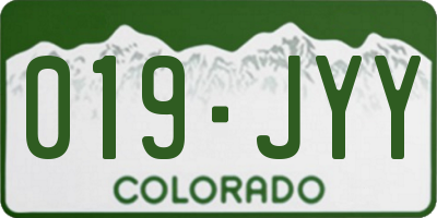 CO license plate 019JYY