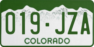 CO license plate 019JZA