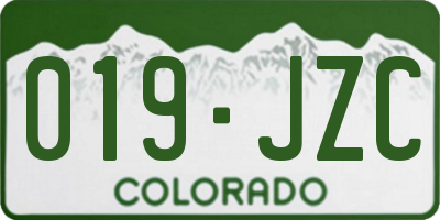 CO license plate 019JZC