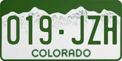 CO license plate 019JZH