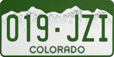 CO license plate 019JZI