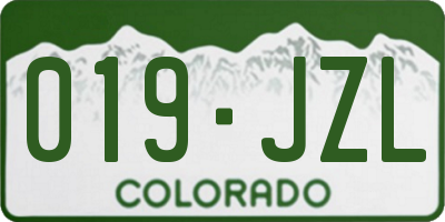CO license plate 019JZL