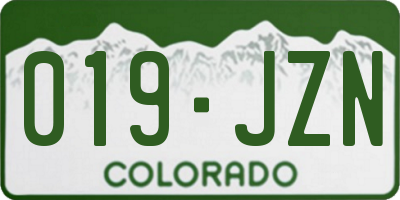 CO license plate 019JZN