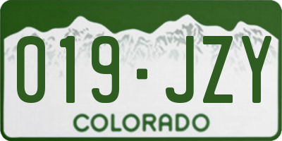 CO license plate 019JZY