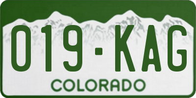 CO license plate 019KAG