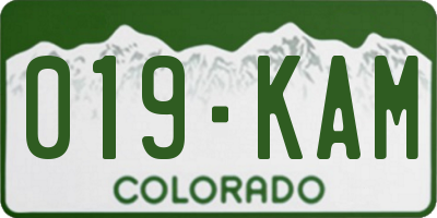 CO license plate 019KAM