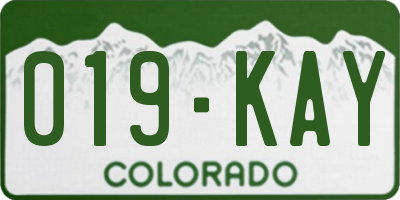 CO license plate 019KAY