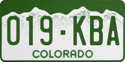 CO license plate 019KBA