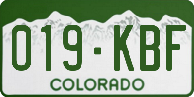CO license plate 019KBF