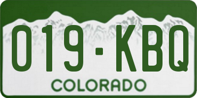 CO license plate 019KBQ