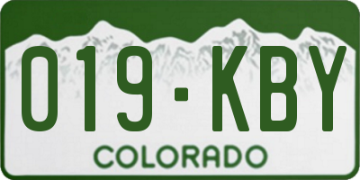 CO license plate 019KBY
