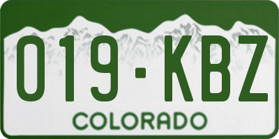 CO license plate 019KBZ