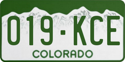 CO license plate 019KCE