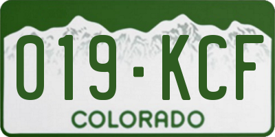 CO license plate 019KCF