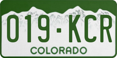 CO license plate 019KCR