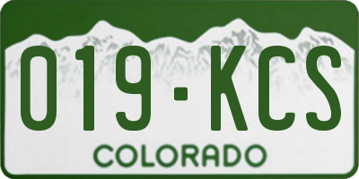 CO license plate 019KCS