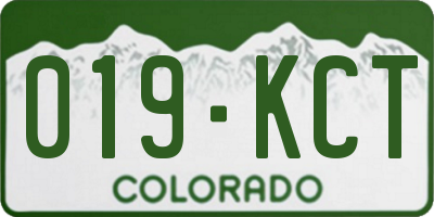 CO license plate 019KCT