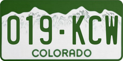 CO license plate 019KCW