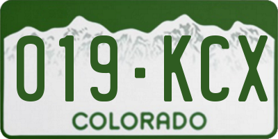 CO license plate 019KCX