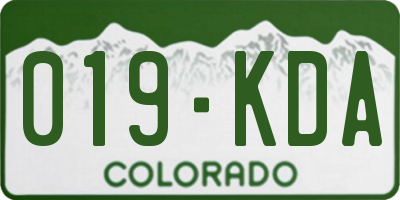 CO license plate 019KDA