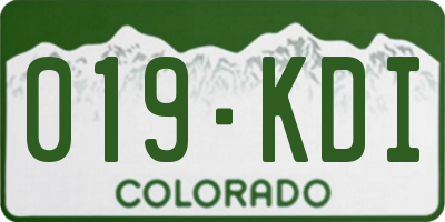 CO license plate 019KDI