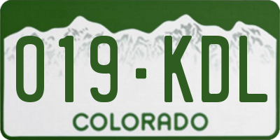 CO license plate 019KDL