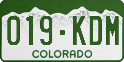 CO license plate 019KDM