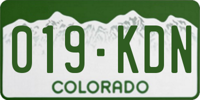 CO license plate 019KDN
