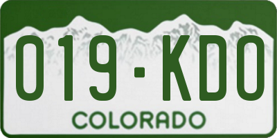 CO license plate 019KDO