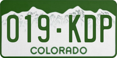 CO license plate 019KDP