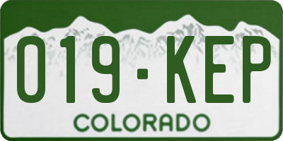 CO license plate 019KEP