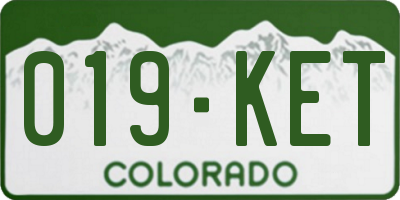 CO license plate 019KET