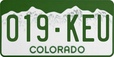 CO license plate 019KEU