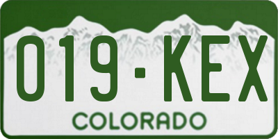 CO license plate 019KEX
