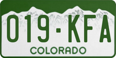CO license plate 019KFA