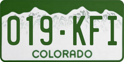 CO license plate 019KFI