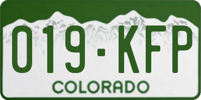 CO license plate 019KFP