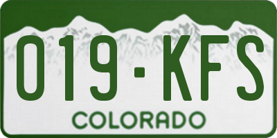 CO license plate 019KFS